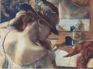 鏡の前 作： Edgar Degas